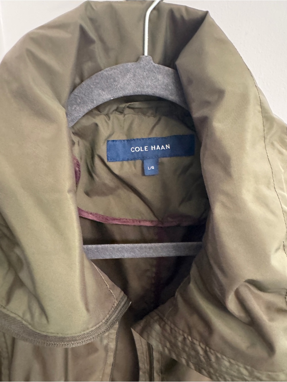 Cole Haan Olive Green Women's Trench-Style Puffer Coat
